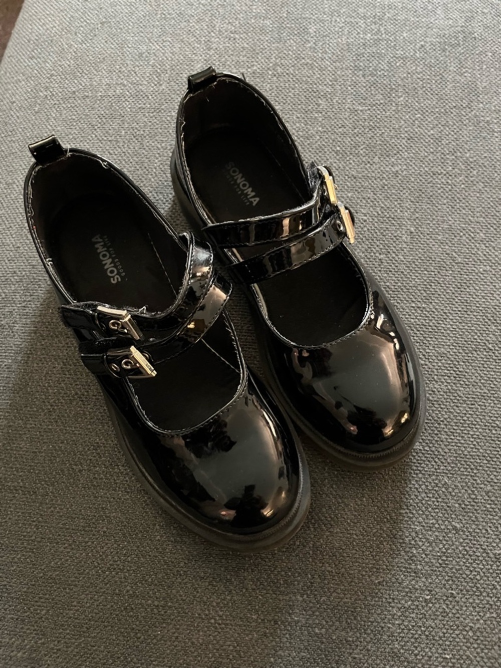 Sonoma Black Patent Double-Strap Mary Jane Kids Shoes